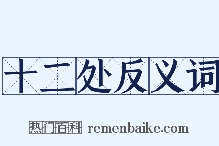 十二处反义词是什么意思的图片